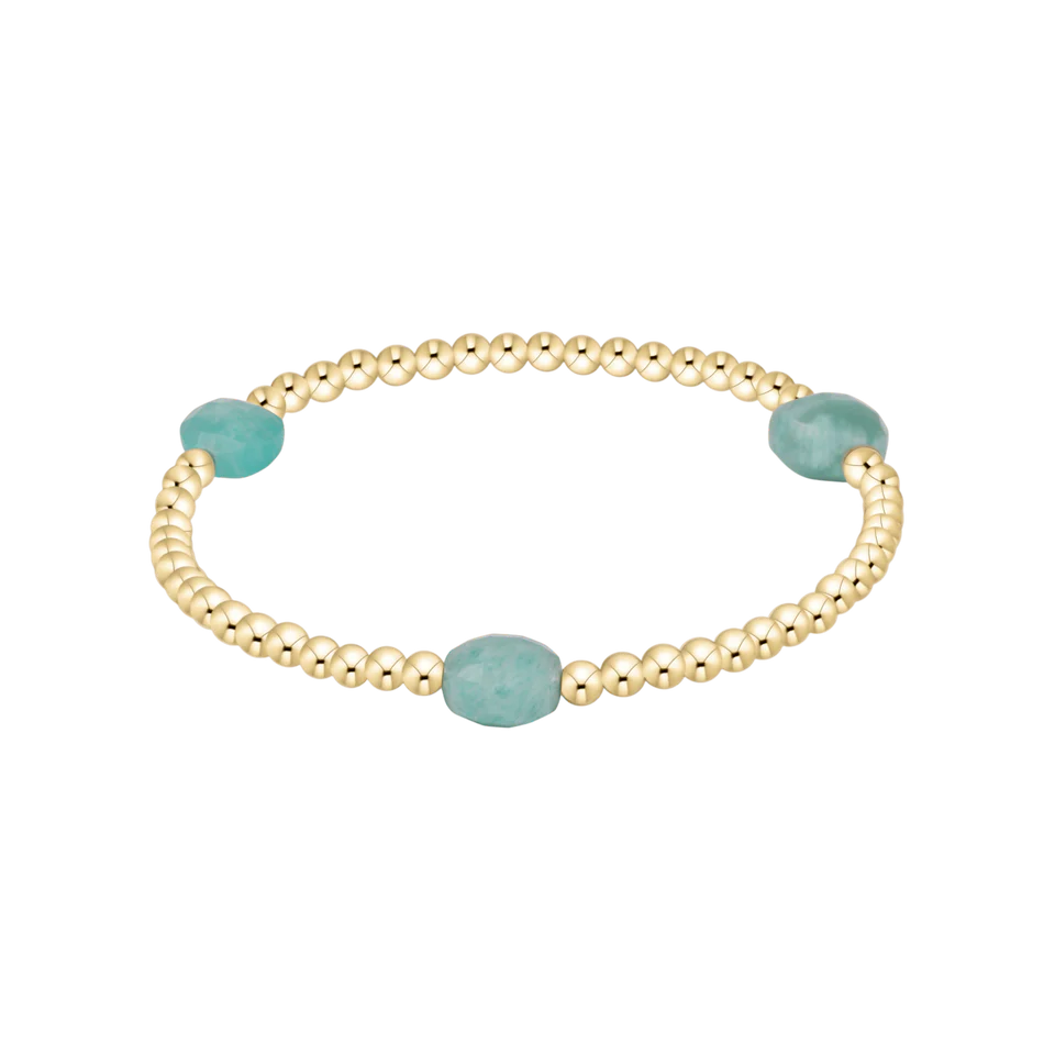 enewton Admire Gem 3mm Gold Bracelet in Amazonite