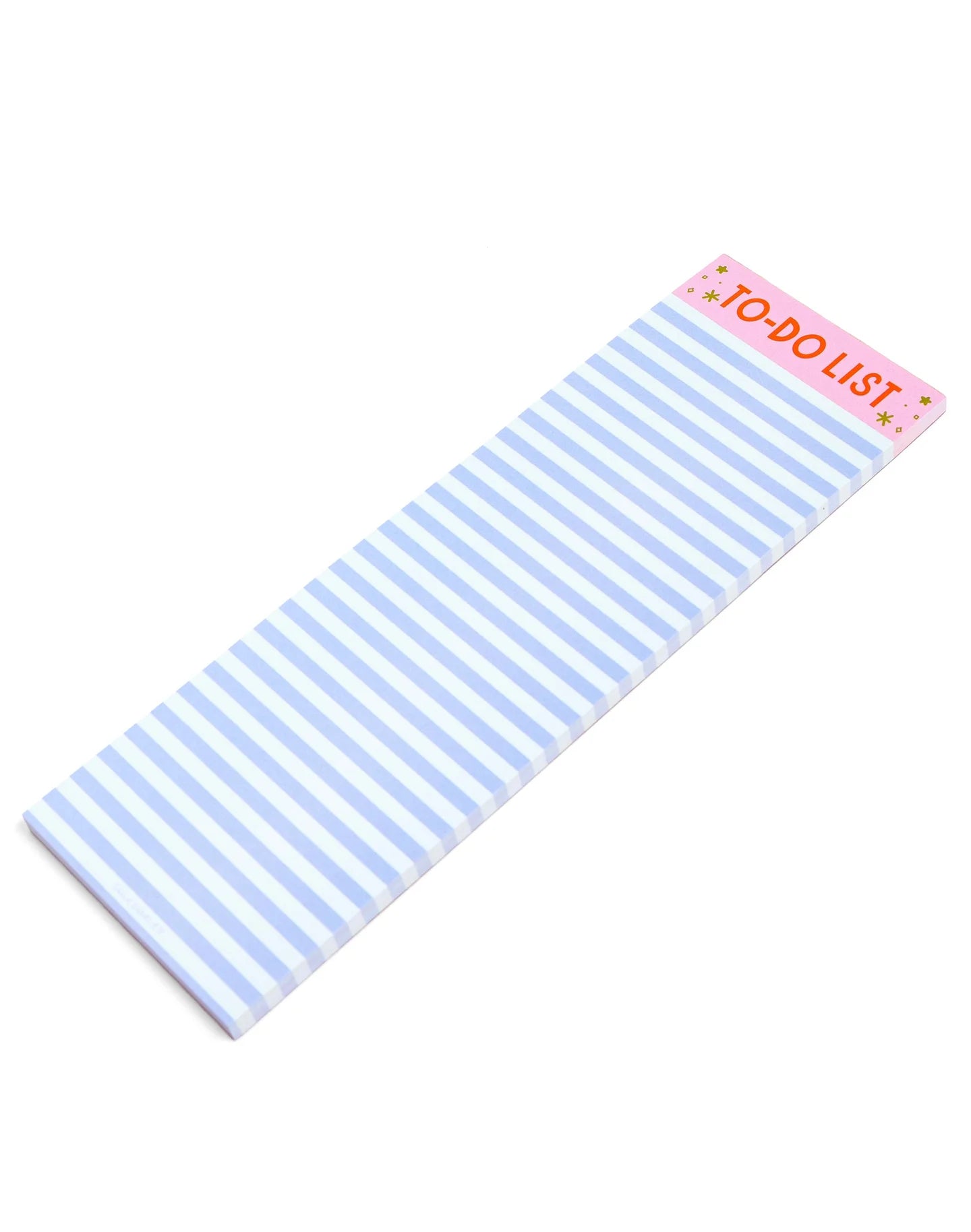 Blue Stripe To Do List Notepad at an angle on a white background
