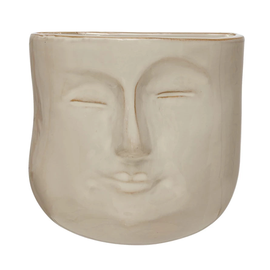 white face plant pot Bloomingville