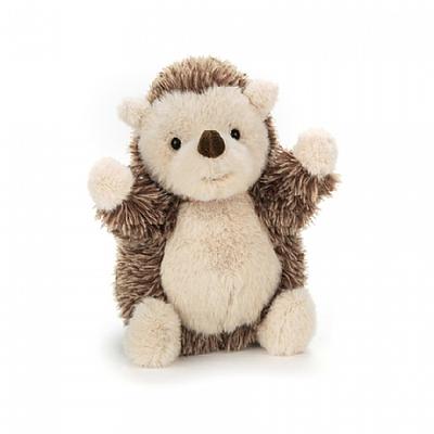 Smiling fuzzy hedgehog stuffed animal with arms wide open
