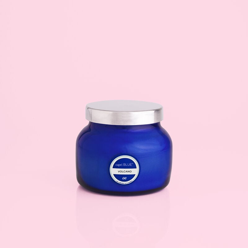 Capri Blue Volcano Candles - Candela in barattolo di latta stampata da viaggio, candela di lusso con Capri Blue Volcano Candles - Candela in barattolo di latta stampata da viaggio, candela di lusso con