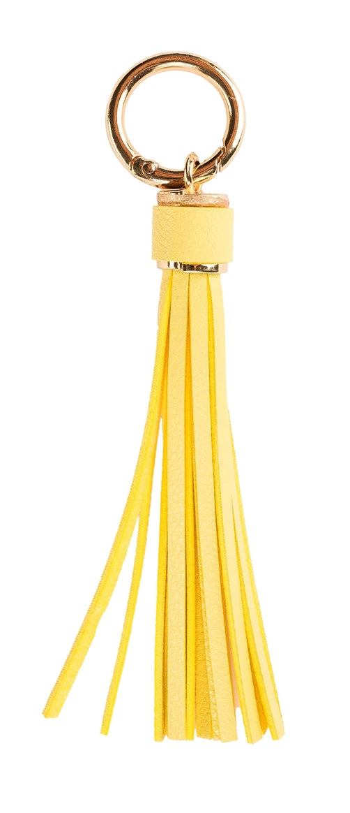 yellow tassel with gold o-ring