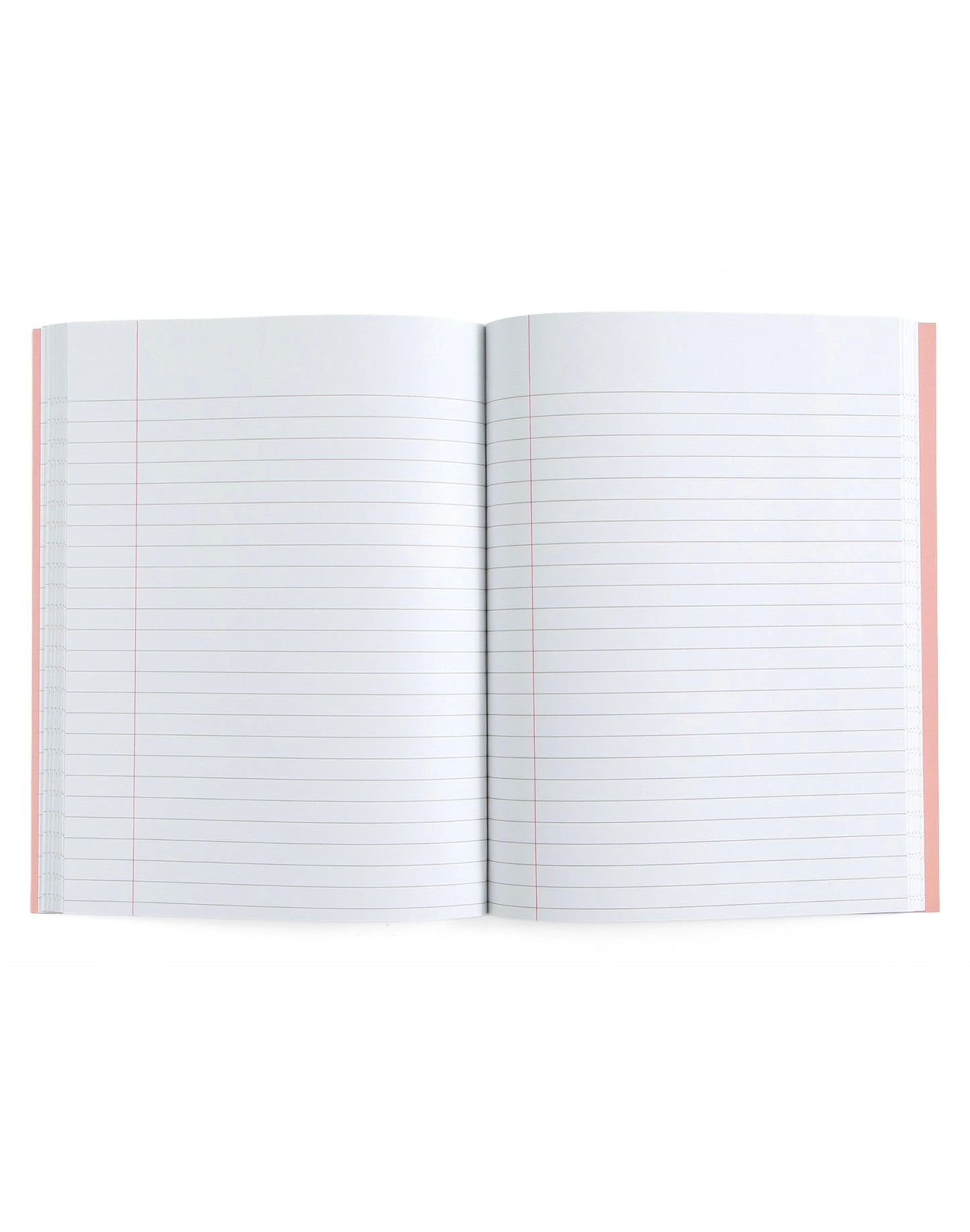 notebook opened to show the lined pages