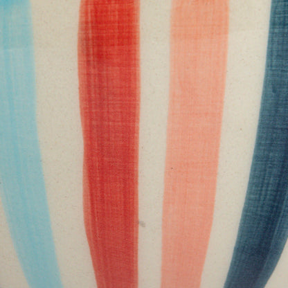 close-up of striped pattern on Footed Striped Bowl.