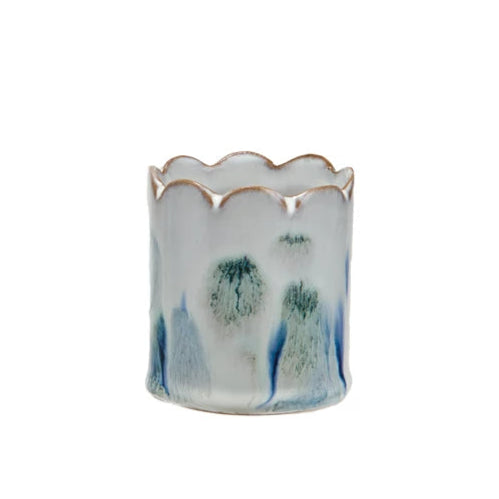 white match holder with blue dots