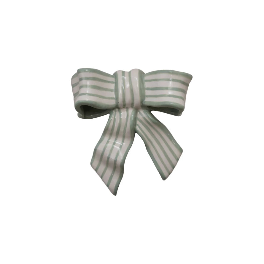 ceramic bow with green stripes