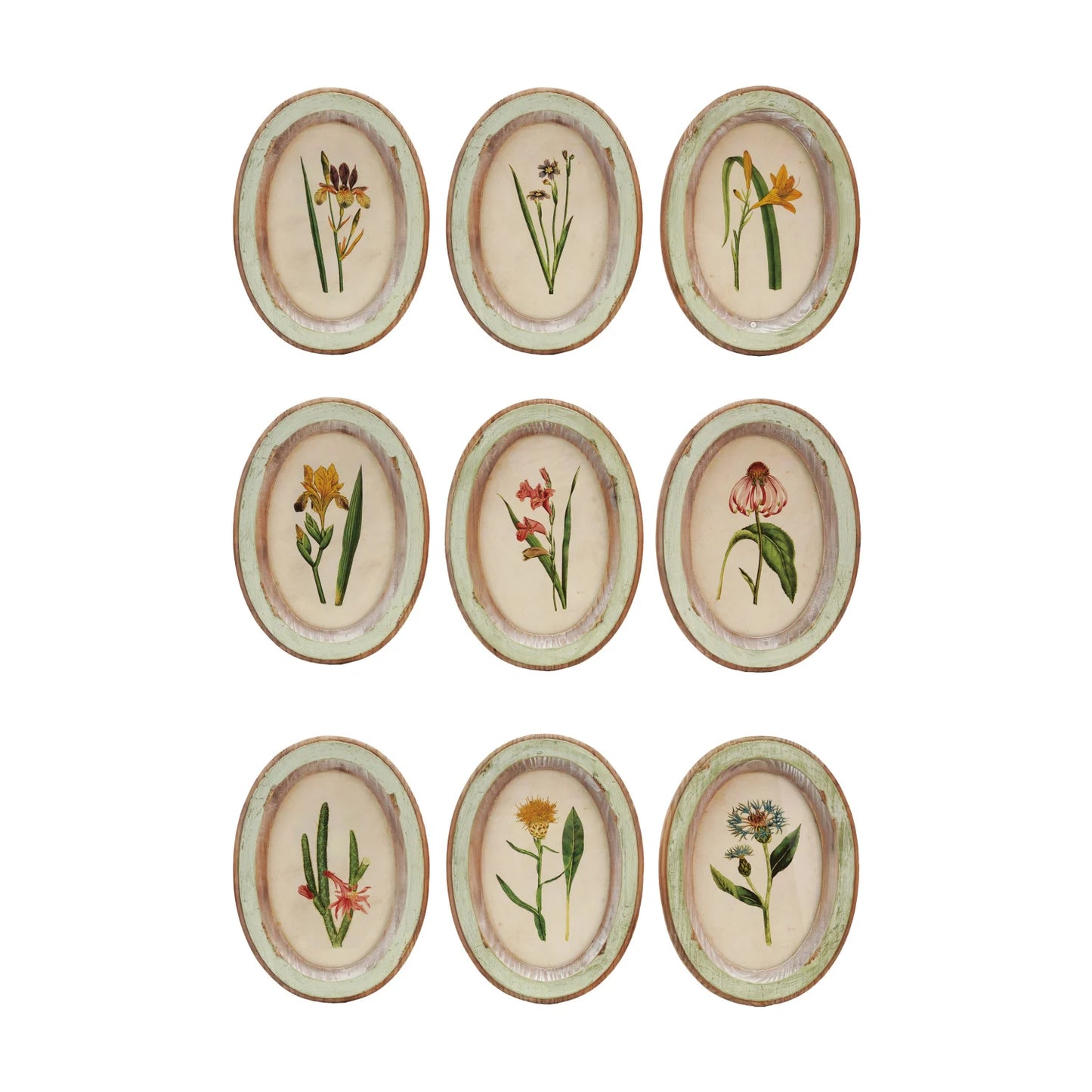 Creative Co-op - Wood Framed Flower Art