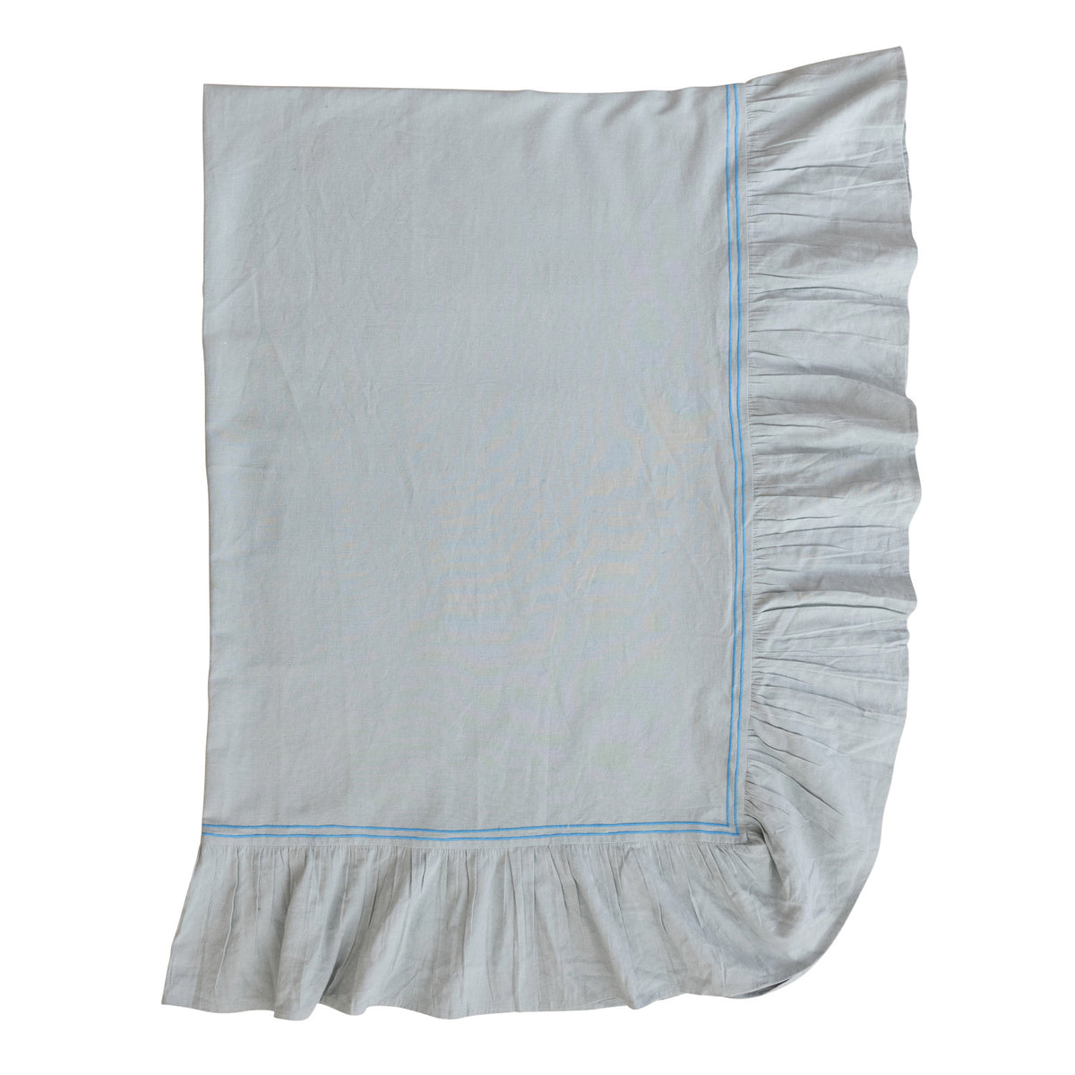 light blue table runner folded up
