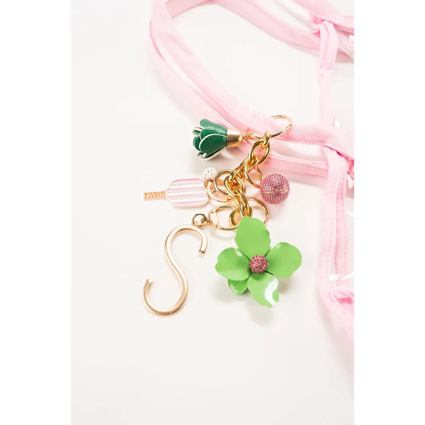 Bag Charm Base Chain with several charms attached to it