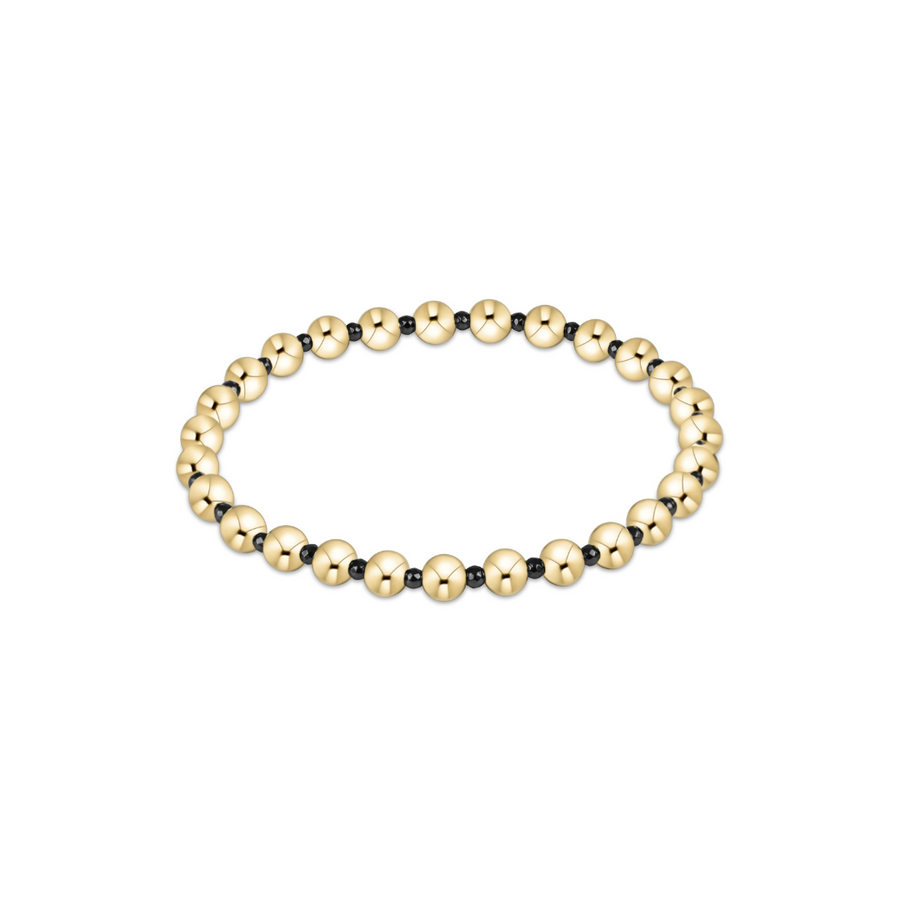 Faceted Hematite Grateful Pattern 5mm Bead Bracelet