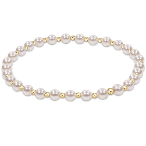 Extends - Classic Grateful Pattern 4mm Bead Bracelet, Pearl