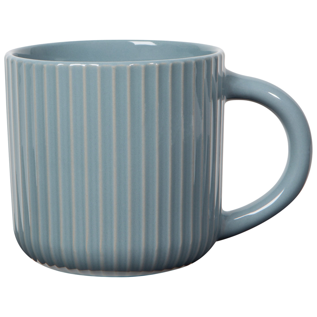 light blue fluted mug shown on a white background