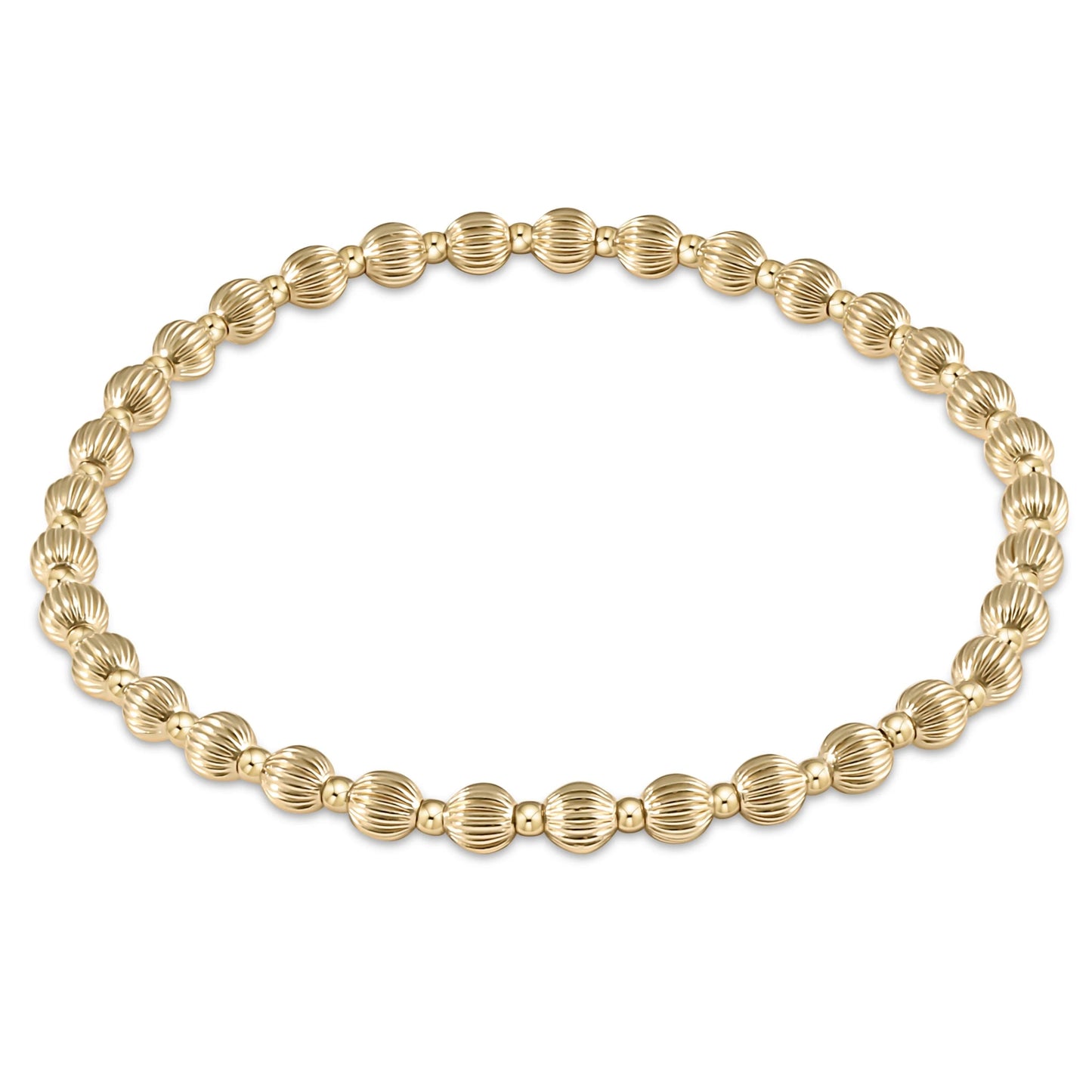 Dignity Grateful Pattern 4mm Bead Bracelet in Gold