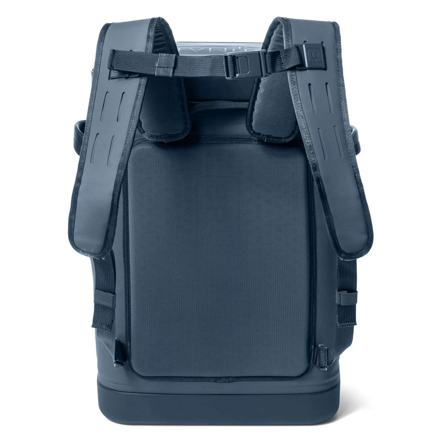 back view of nightfall blue 24 can backpack cooler