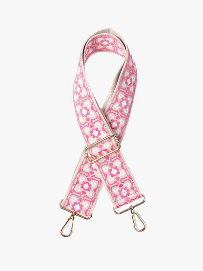 pink and white clover guitar strap.