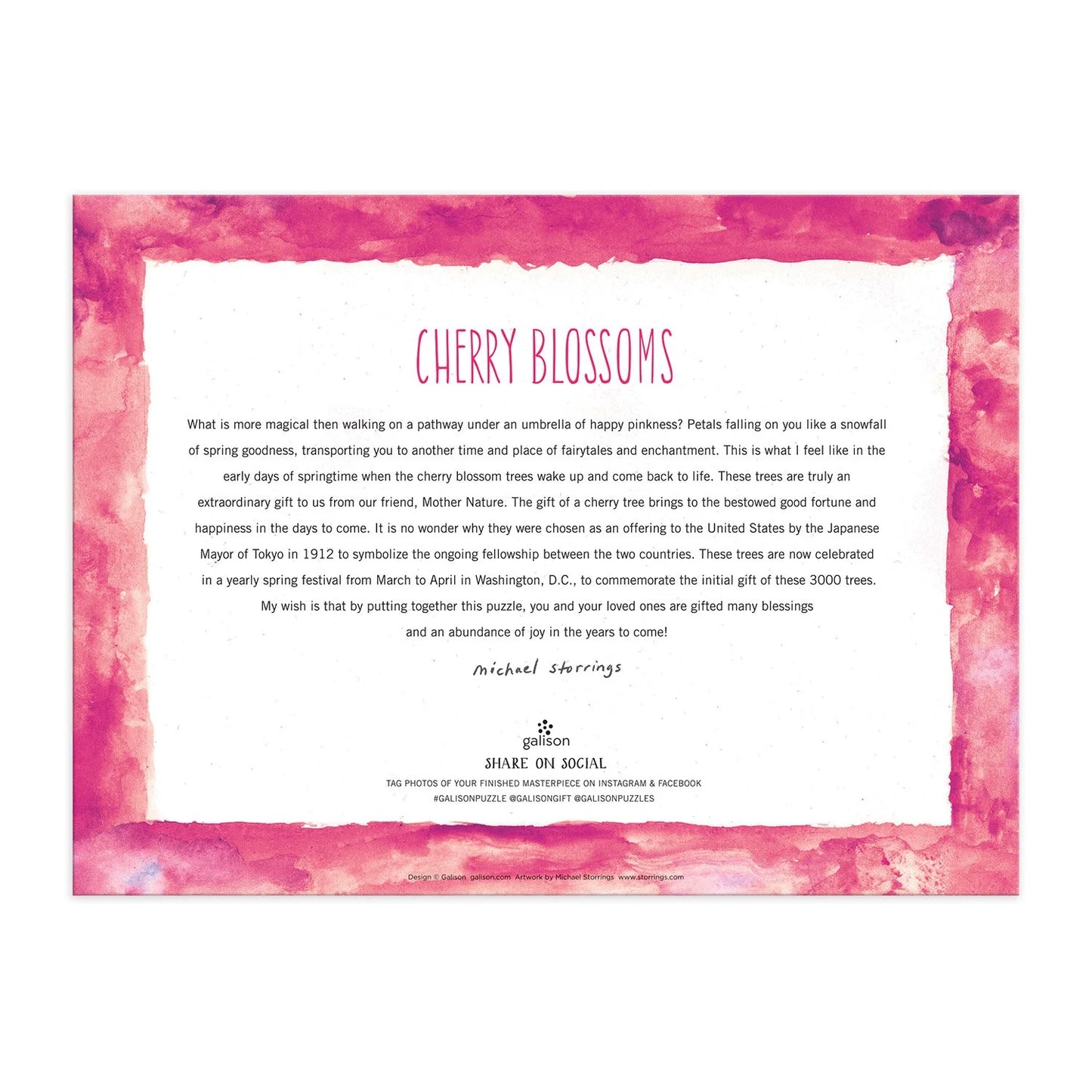 back view of Cherry Blossoms Puzzle box