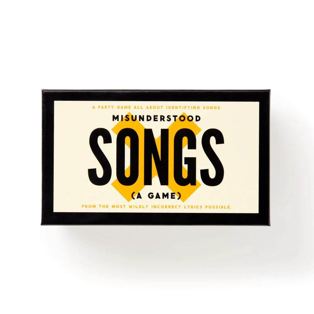 top view of box for misunderstood songs game.