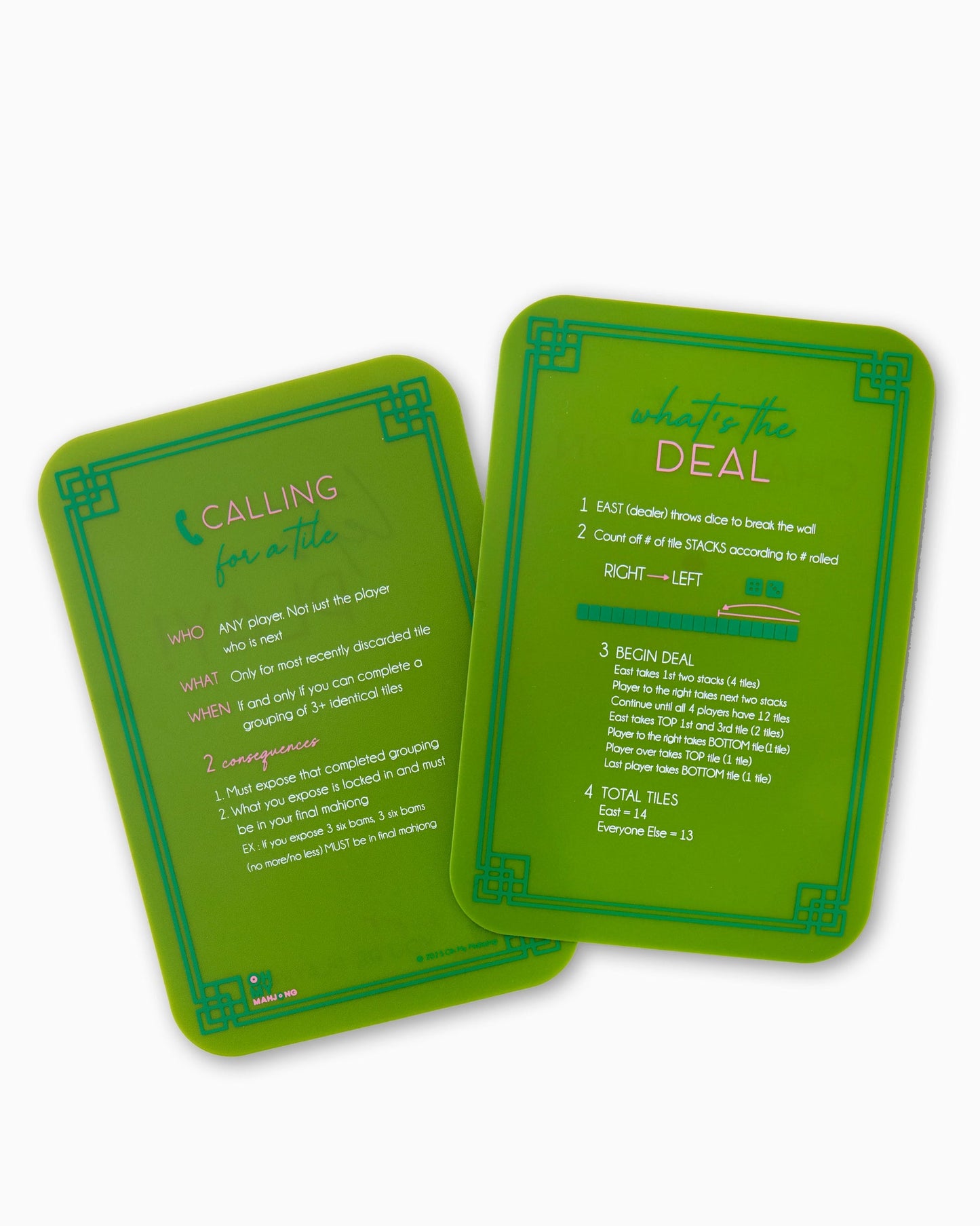 back side of olive shuffler cards