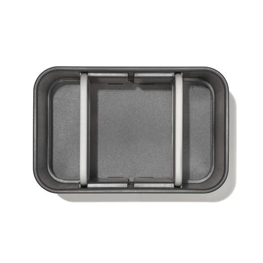 Top view of utensil holder showing dividers in place.