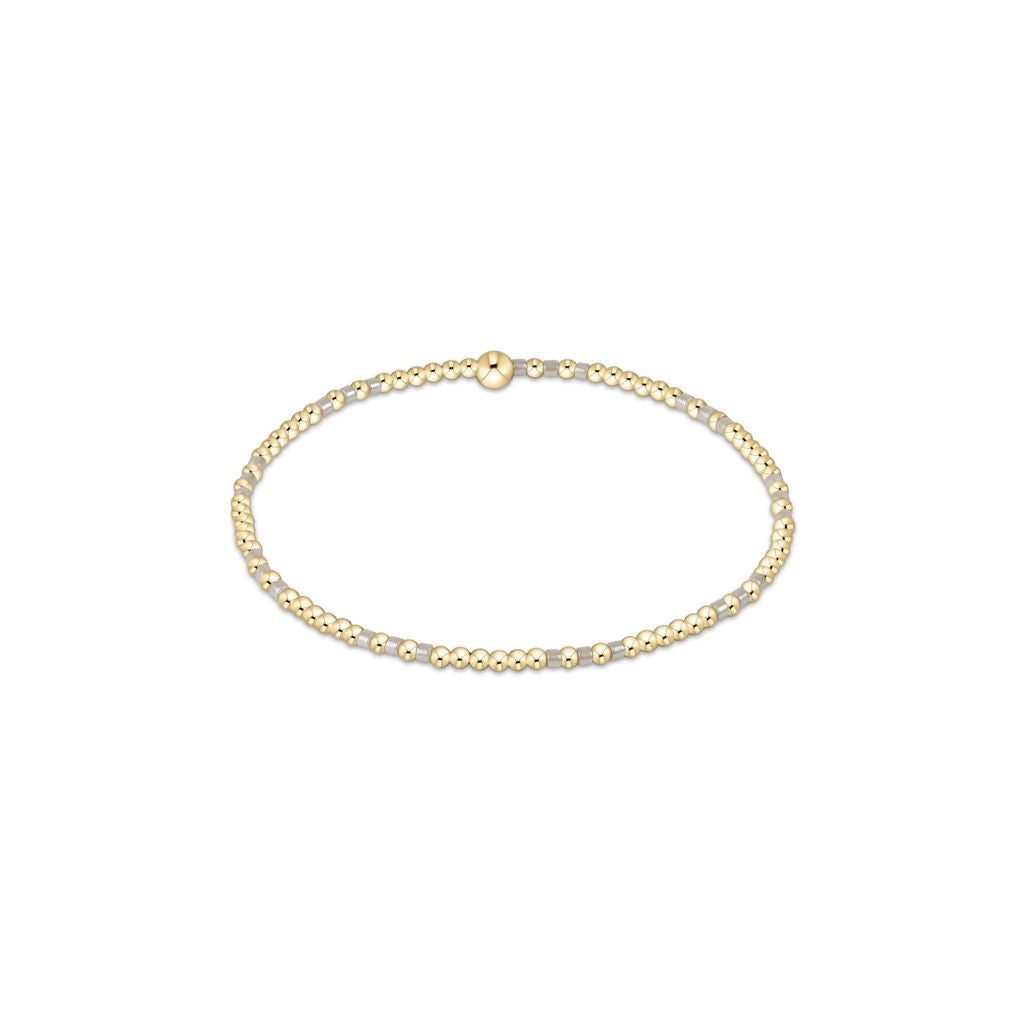 Hope Joy Pattern 2mm Bead Bracelet, Milkshake