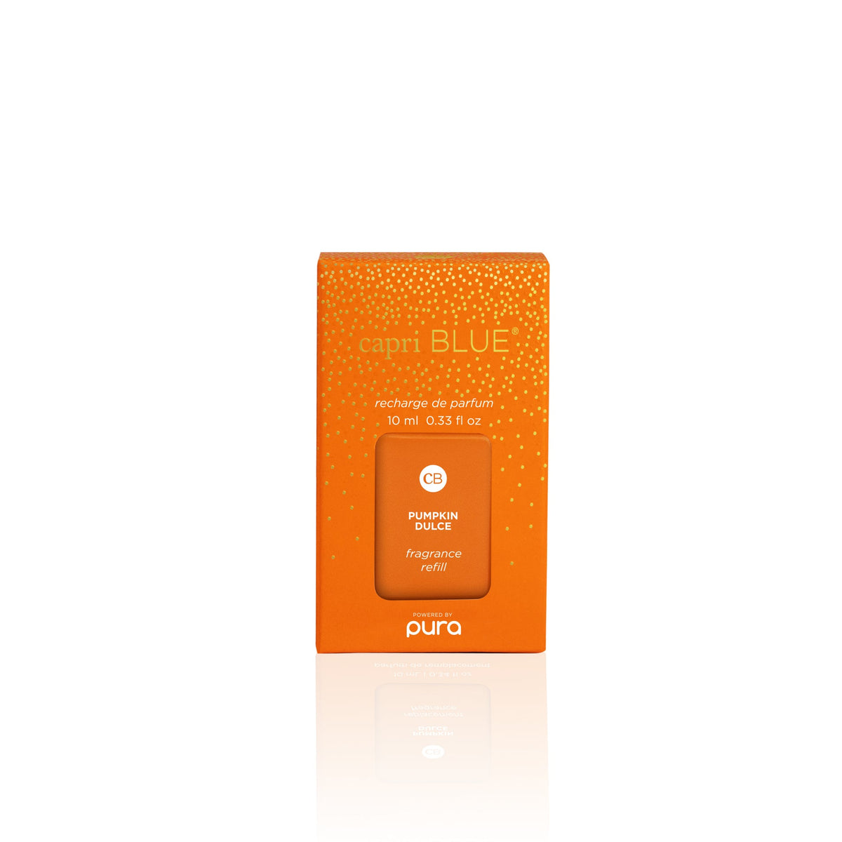Pumpkin Dulce Pura Replacement fragrance vial in its orange and gold packaging