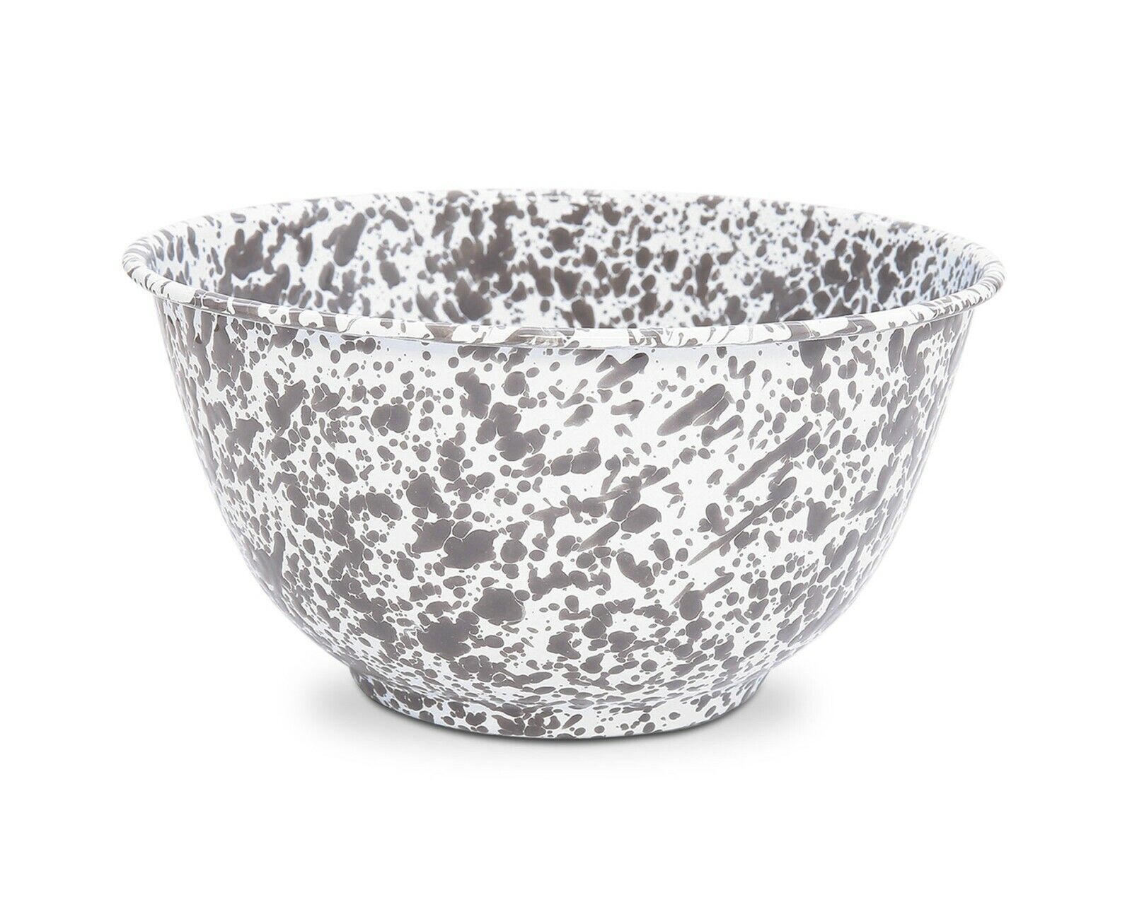 Crow Canyon - Enamelware Splatter Large Serving Bowl, Gray