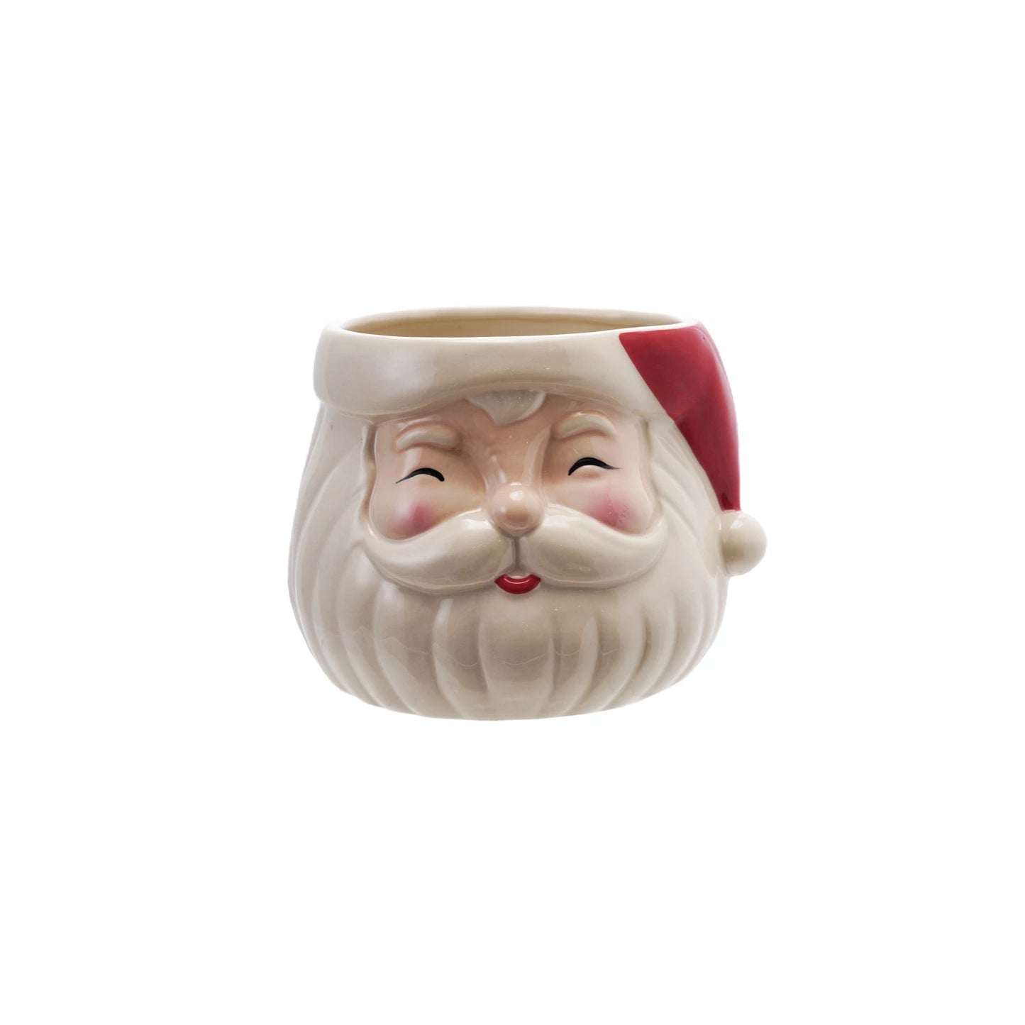santa planter shown on a white background