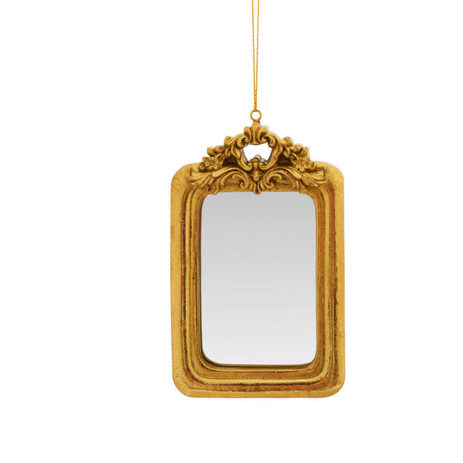 Creative Co-op - Gold Baroque Mirror Ornament