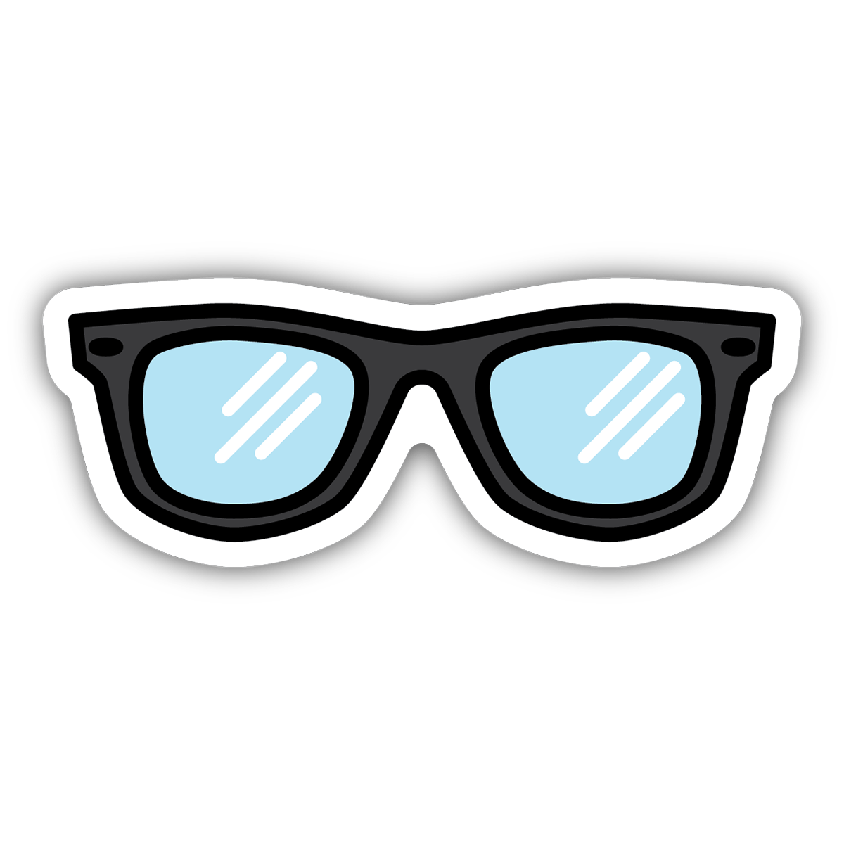 graphic of black rim reading glasses