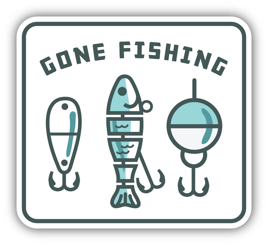 Stickers Northwest - Gone Fishing Lures Sticker – Kitchen Store & More