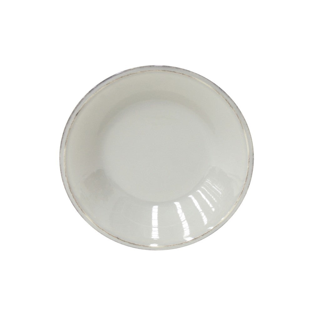 top view of grey pasta bowl.