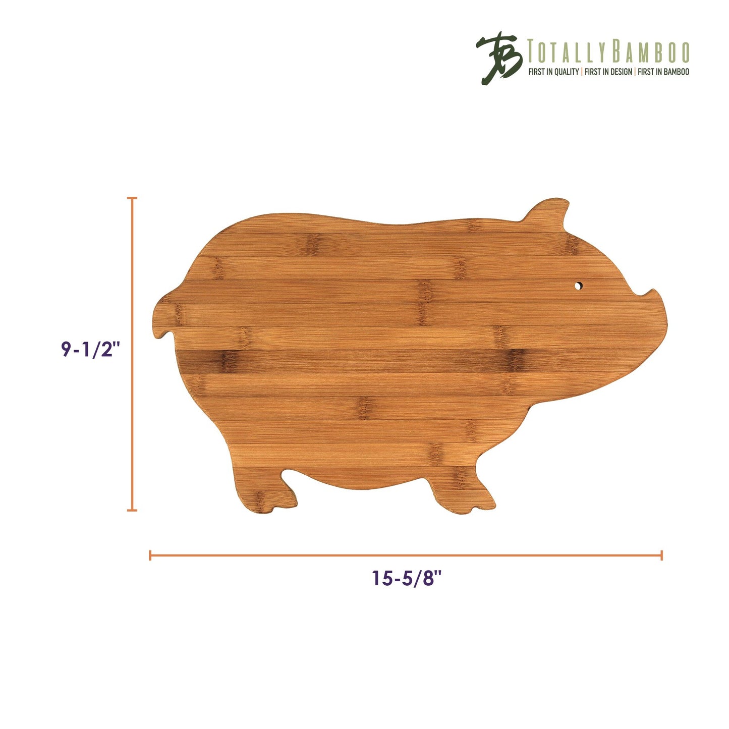 pig shaped cutting board with measurements