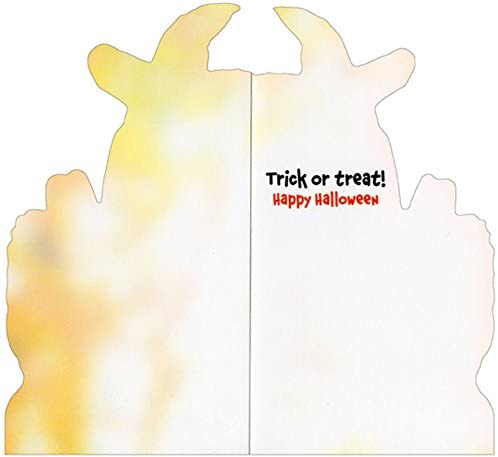 inside card is yellow and white with inside text in black and orange