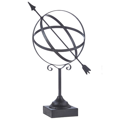 black iron armillary on white background.