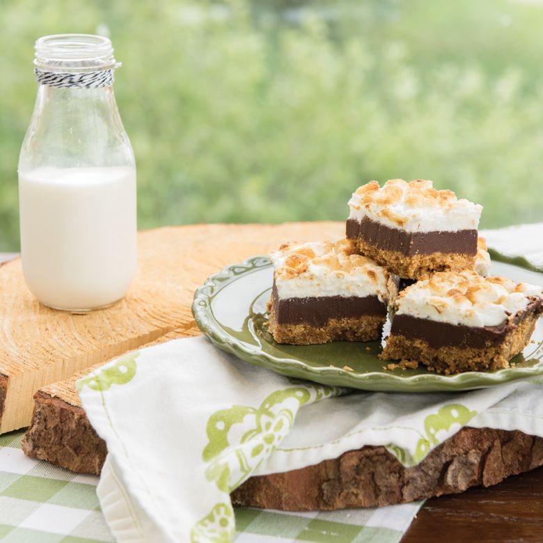 plate of dessert bars.