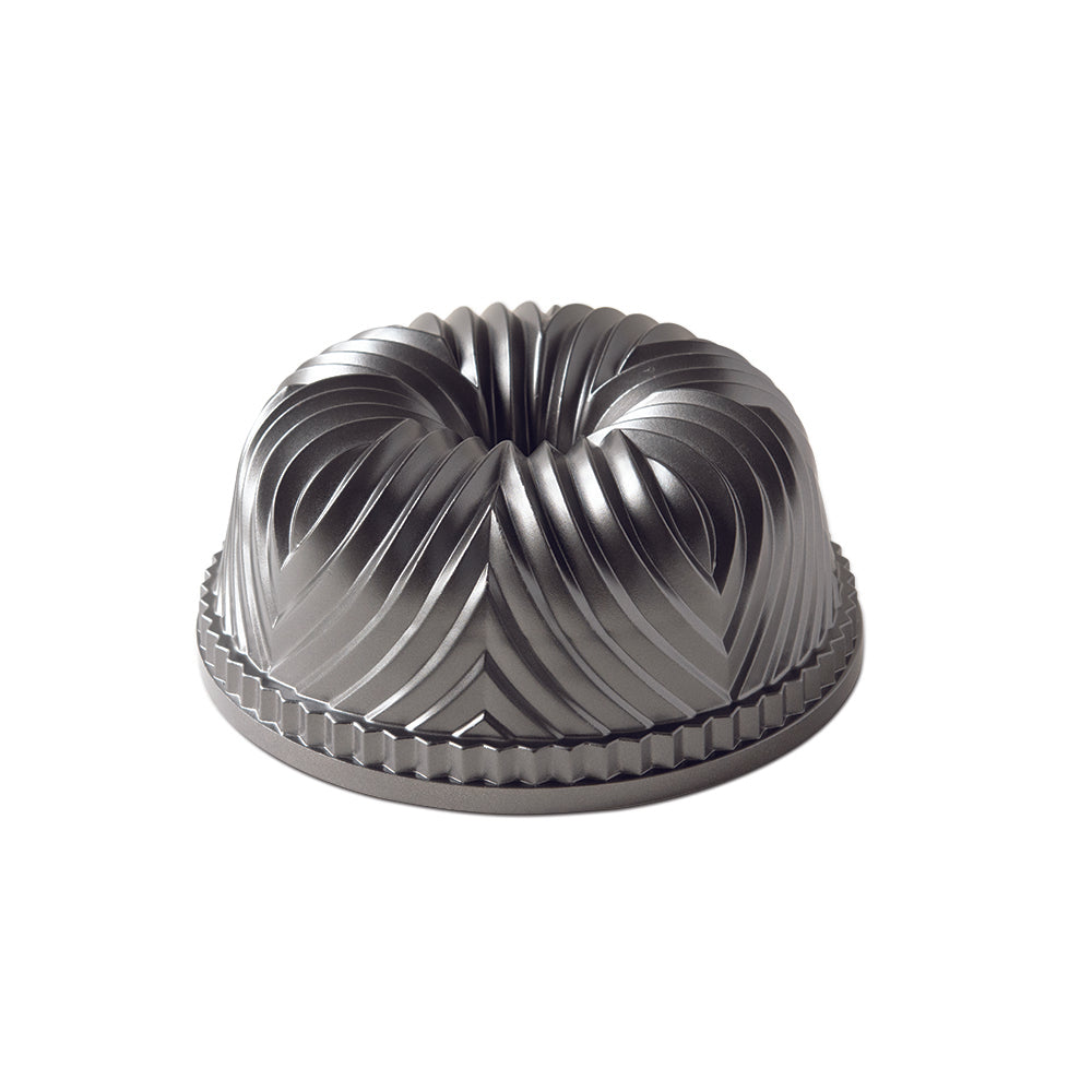 bottom view of the bavaria bundt pan on a white background