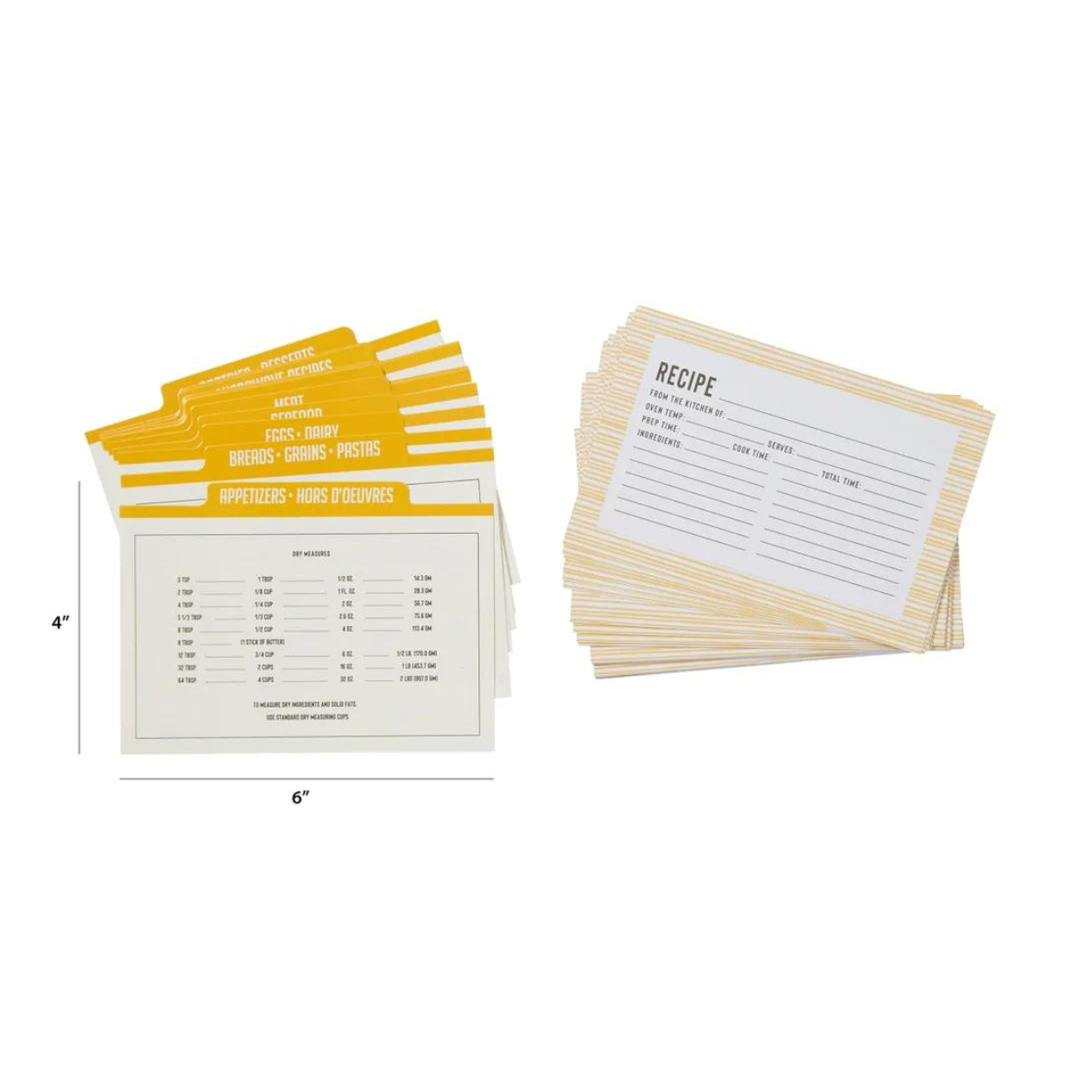 true blue recipe cards and dividers on a white background