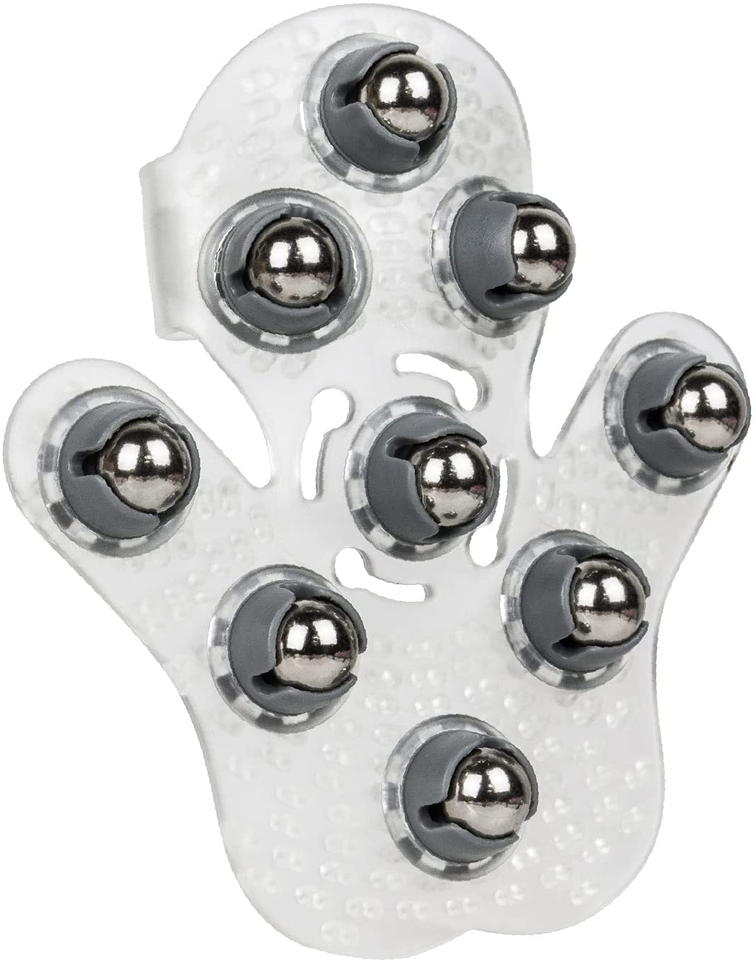 gray hand held massager on a white background