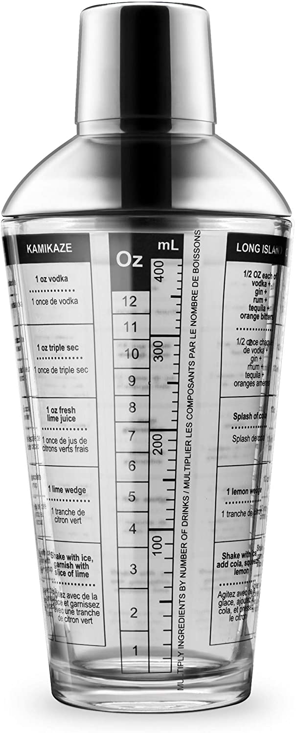 the recipe cocktail shaker on a white background