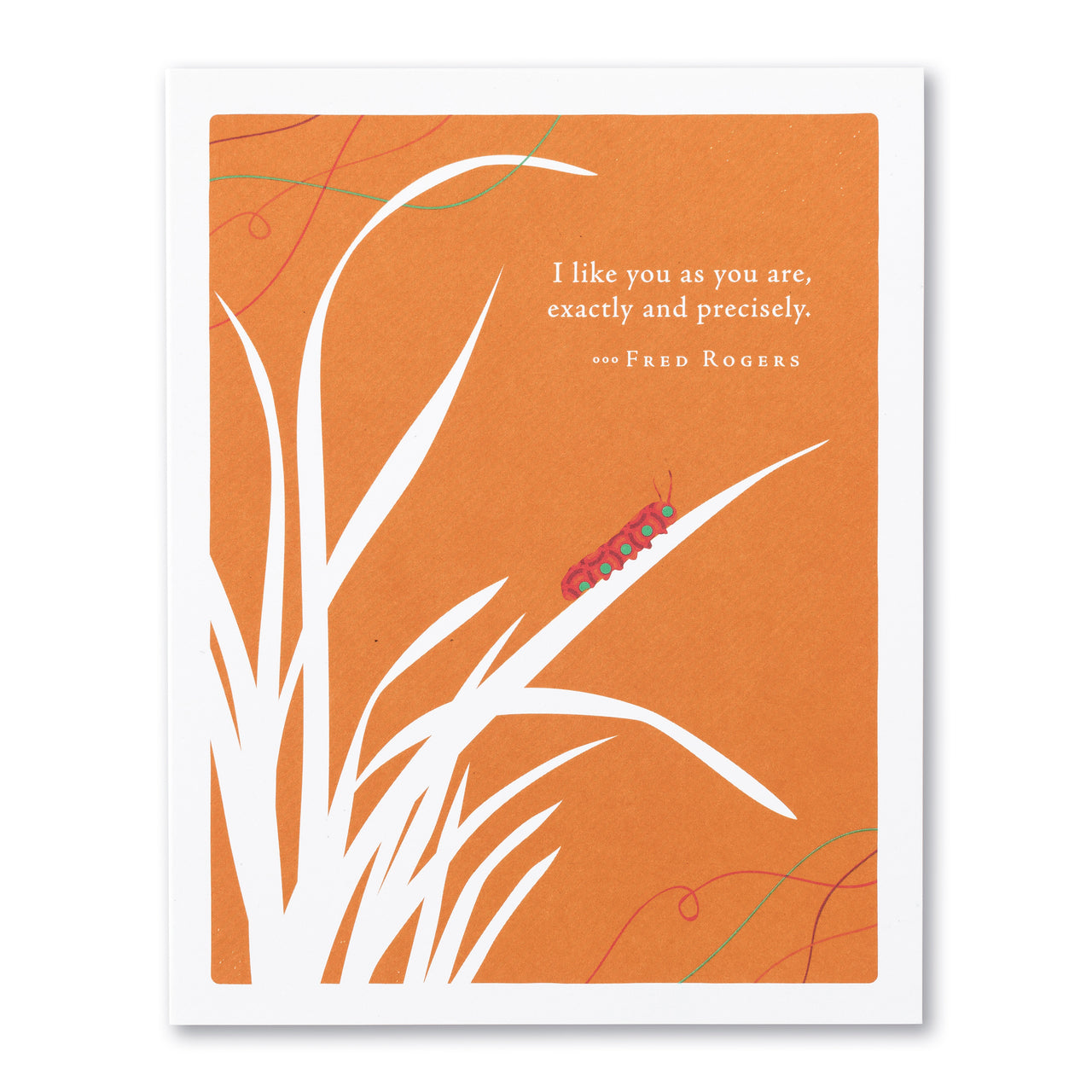 front is caterpillar on grass with text