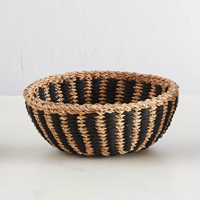 medium round rattan basket.