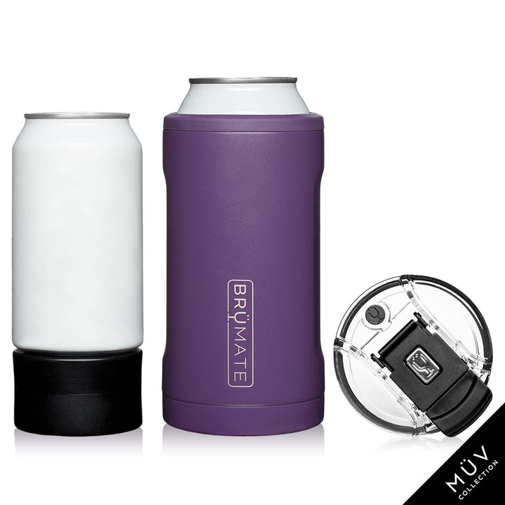 BruMate Hopsulater Trio 3-In-1 Can Cooler Violet Glitter