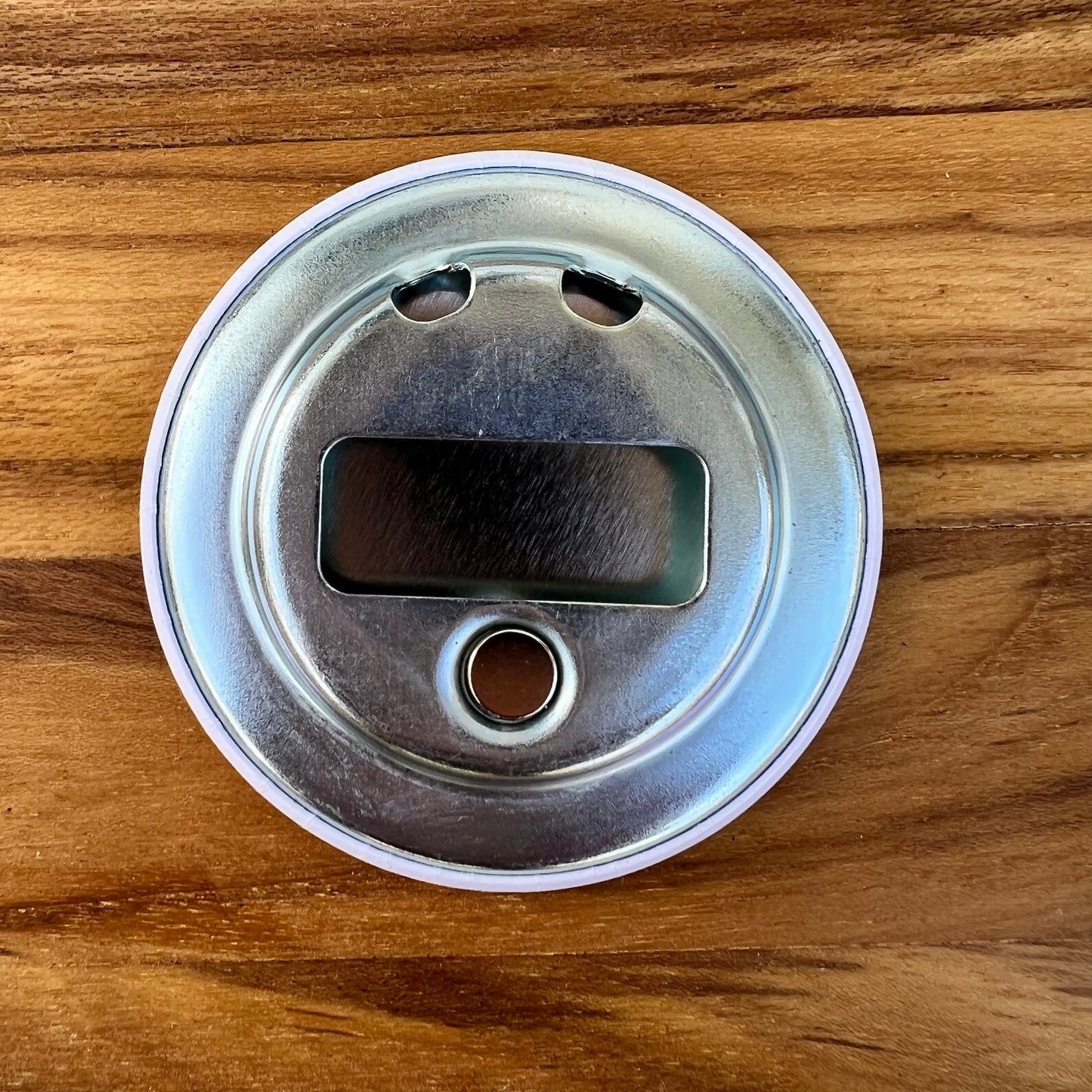 back side with magnet and bottle opener.