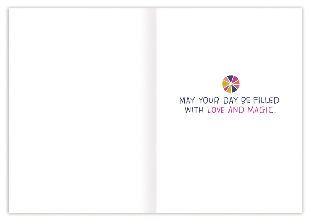 inside of card is white with text listed in the description