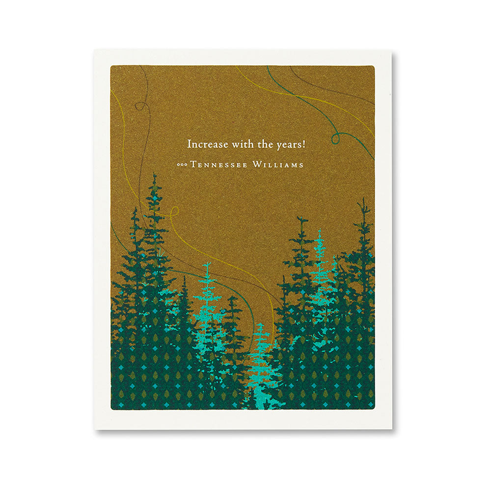 front is trees and text
