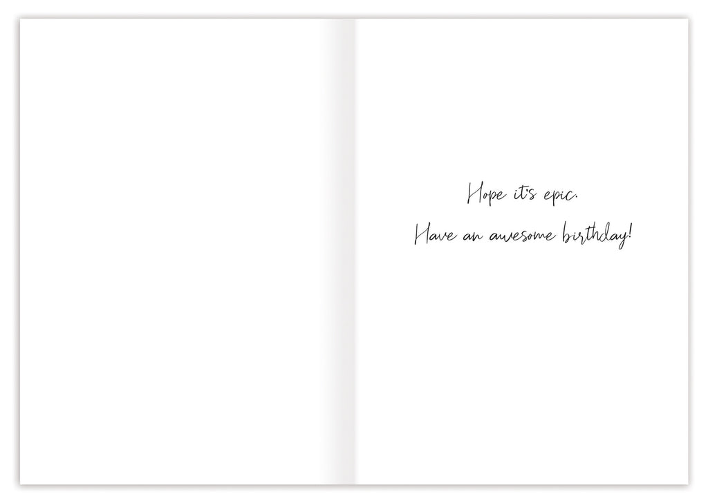 inside of card is white with black text listed in the description