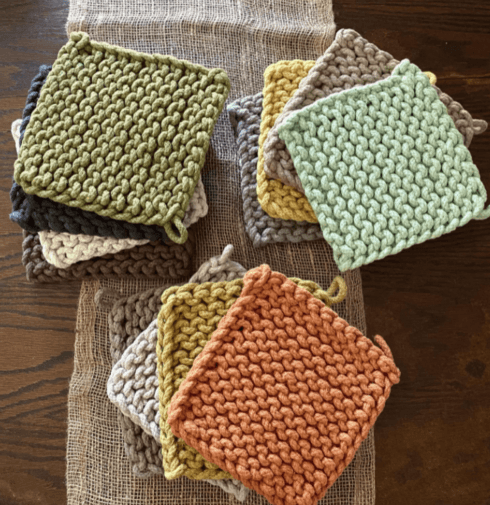 Square Cotton Crochet Pot Holders