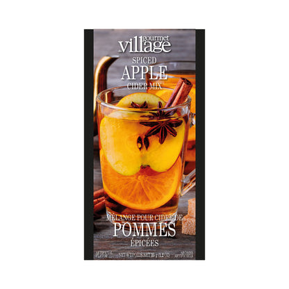 individual packet of apple cider mix displayed against a white background