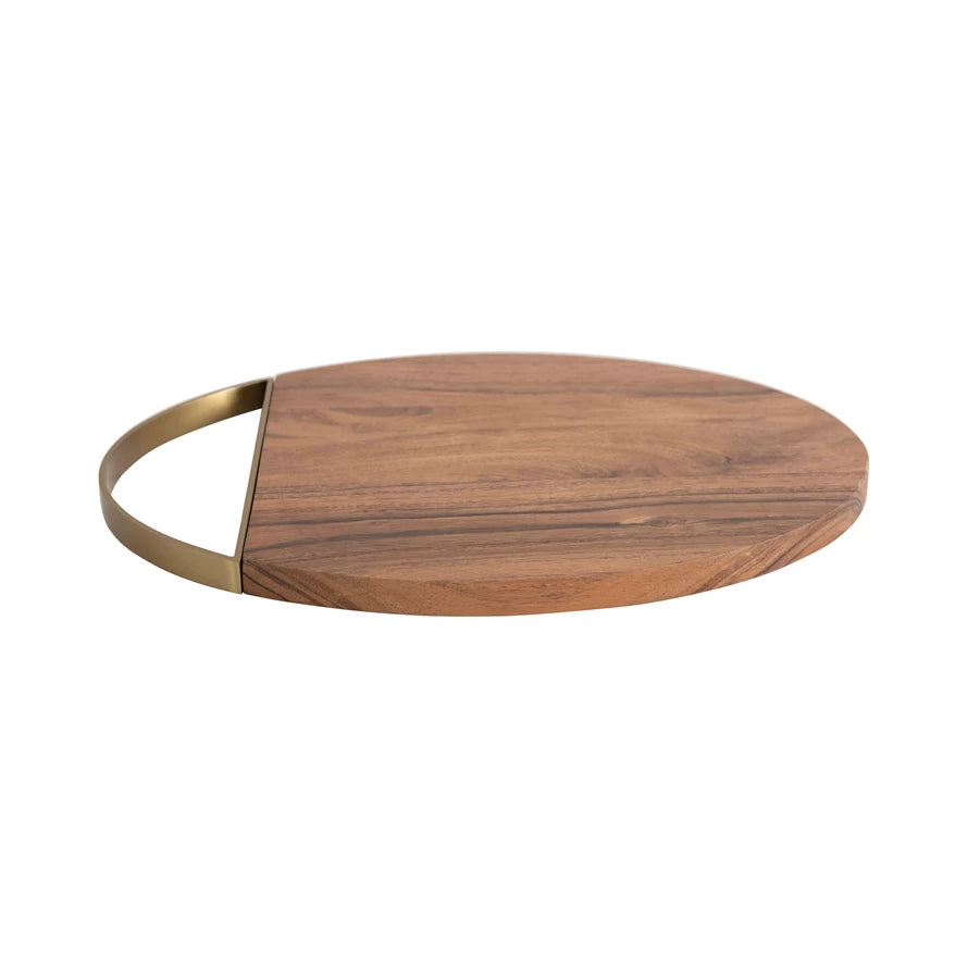 Wooden Board with Handle  Round, Wood Serving Platter