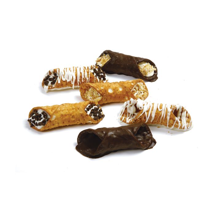 variety of chocolate cannoli.